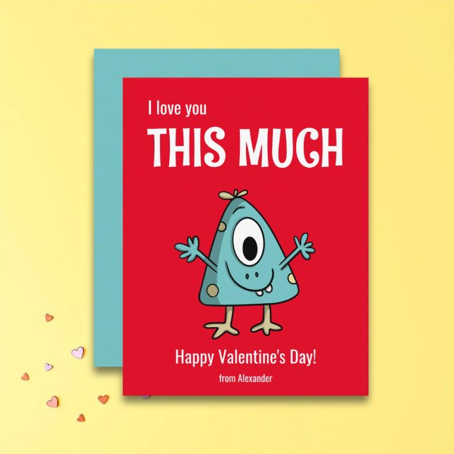 Cartão De Notas Feliciz Dia dos Namorados Sala de Aula Monstro Fof (Criador carregado)