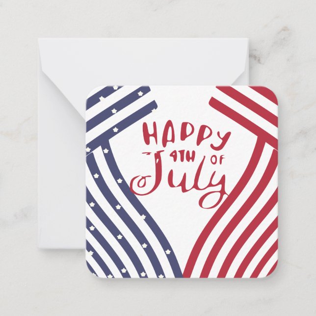 Cartão De Notas Feliz 4 de julho (Frente)