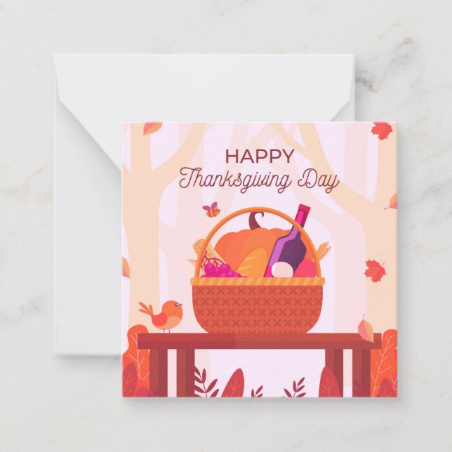 Cartão De Notas Feliz Ação de Graças (Frente)