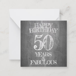 Cartão De Notas Feliz Aniversário - 50 Anos e Fabuloso