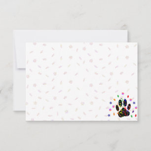 Cartão De Notas Feliz Aniversário Cachorro Confete de Pata