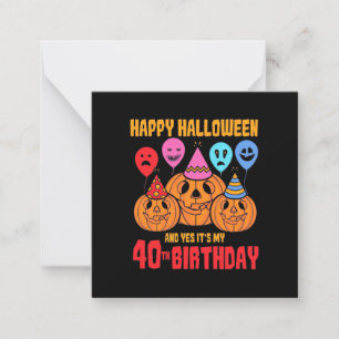 Cartão De Notas Feliz Aniversário de 40 anos no Halloween