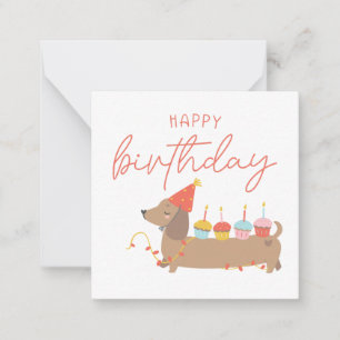 Cartão De Notas Feliz Aniversário do Cachorro Feliz