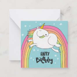 Cartão De Notas Feliz Aniversário do Unicorn