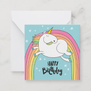 Cartão De Notas Feliz Aniversário do Unicorn