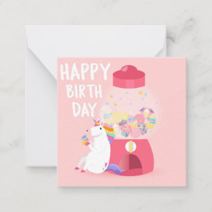 Cartão De Notas Feliz Aniversário do Unicorn