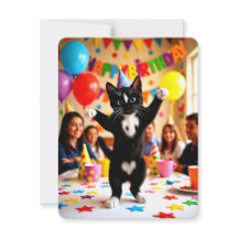 Feliz Aniversário | Gato Dançante de Festa