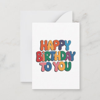 Cartão De Notas Feliz Aniversário Retrô