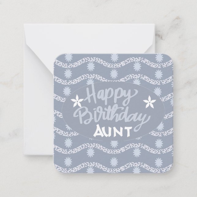 Cartão De Notas Feliz aniversário tia (Frente)