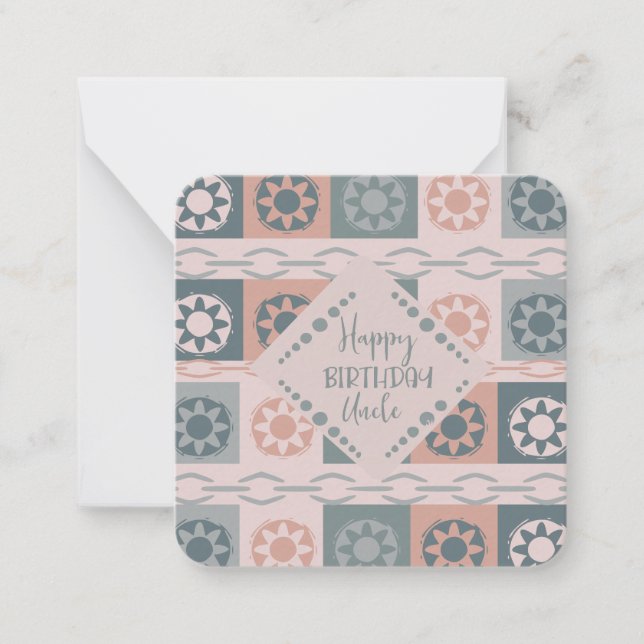 Cartão De Notas Feliz Aniversário Tio (Frente)