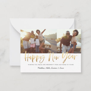 Cartão De Notas feliz ano novo ouro de orçamento multifoto novo an