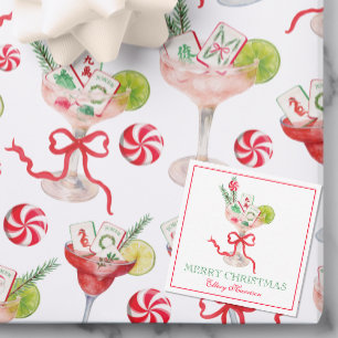 Cartão De Notas Feliz de Aquarela Mahjong - Partido dos Cocktail d