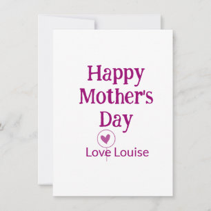 Cartão De Notas Feliz dia das mães nome feminino mauve sinal tit