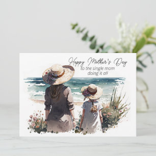 Cartão De Notas Feliz Dia de as mães para a mãe Solteiro