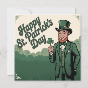 Cartão De Notas Feliz Dia de São Patrício Leprechaun Vintage