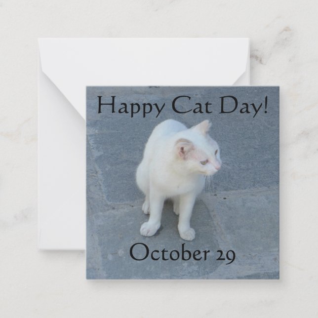 Cartão De Notas Feliz Dia dos Gatos! (Frente)