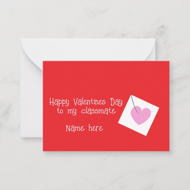 Cartão De Notas Feliz Dia dos Namorados Clássico Cinto Vermelho Wh (Frente)