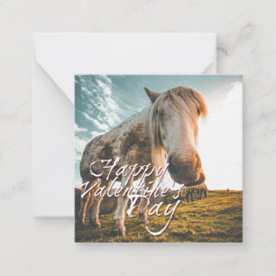 Cartão De Notas Feliz dia dos namorados com cavalo olhando