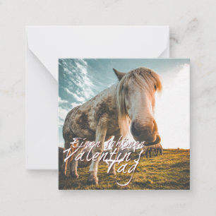 Cartão De Notas Feliz dia dos namorados com cavalo olhando