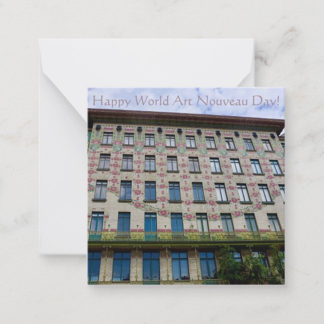 Cartão De Notas Feliz Dia Mundial de Arte Nouveau! (Frente)