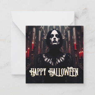 Cartão De Notas Feliz Halloween – Celebração Sombria Gótica