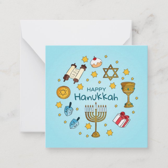 Cartão De Notas Feliz Hanukkah (Frente)