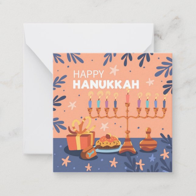 Cartão De Notas Feliz Hanukkah (Frente)