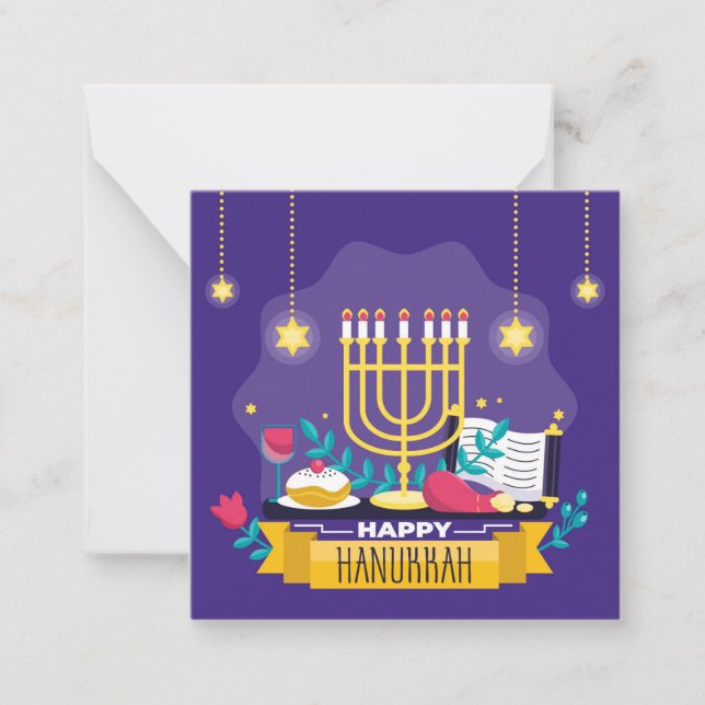 Cartão De Notas Feliz Hanukkah (Frente)