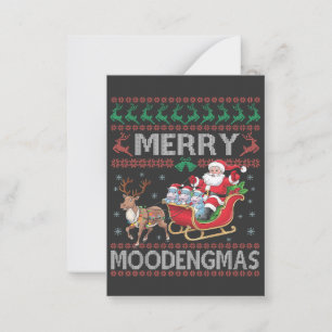 Cartão De Notas Feliz MooDengmas Moo Deng Natal Hipopótamo Papai N