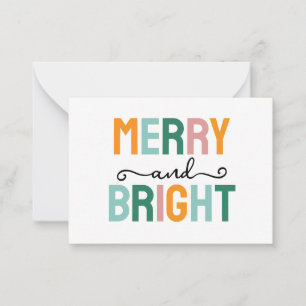 Cartão De Notas Feliz Natal Clássico Único Minimalista Simples