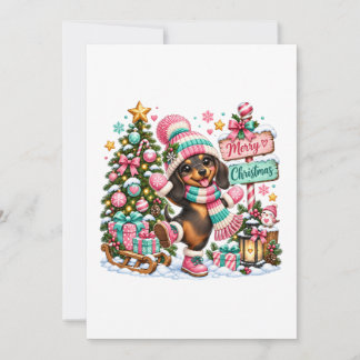 Cartão De Notas Feliz Natal Dachshund