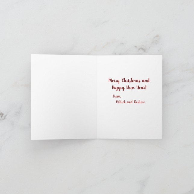 Cartão De Notas Feliz Natal de Patrick e Destined Note Car (Interior)