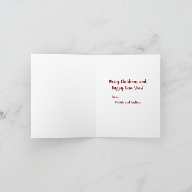 Cartão De Notas Feliz Natal de Patrick e Destino (Interior)