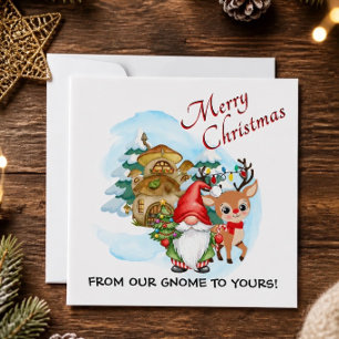 Cartão De Notas Feliz Natal do nosso Gnome para o seu