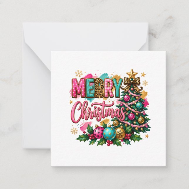 Cartão De Notas Feliz Natal Elegante (Frente)