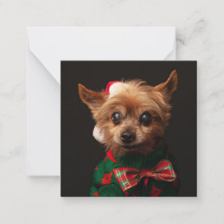 Cartão De Notas Feliz Natal personalizado foto de animal simples d