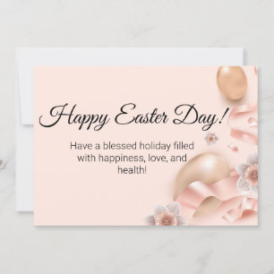 Cartão De Notas felz pascoa dia ouro ovos cor-de-rosa fundo