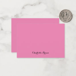 Cartão De Notas Feminina Moderna Minimalista Monograma Rosa