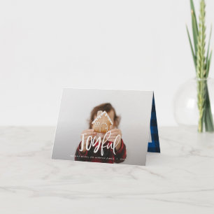 Cartão De Notas Feriado alegre da família do texto e do tartan do