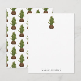 Cartão De Notas Feriado da Árvore de Natal da Moderna Rustic Water