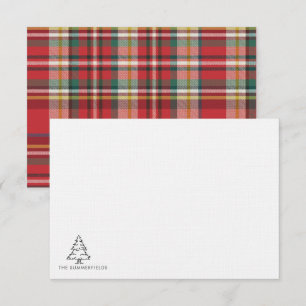 Cartão De Notas Feriado da Família Monograma da Árvore de Natal De