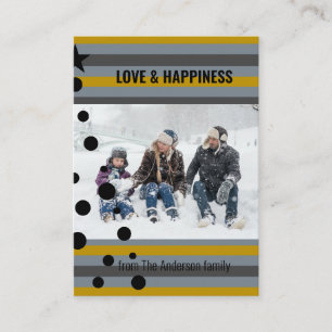 Cartão De Notas Feriado de Árvore de Natal Personalizada de Stripe