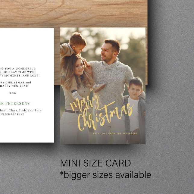 Cartão De Notas Feriado do roteiro de ouro Merry Christmas (Criador carregado)