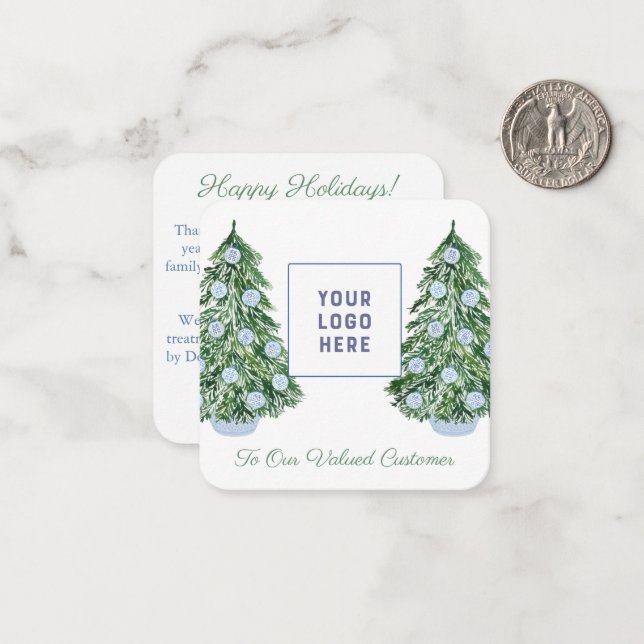 Cartão De Notas Feriados de Natal de Cliente Chinoiserie Chic (Frente/Verso In Situ)