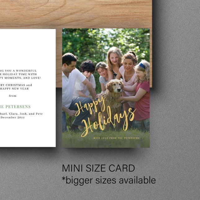 Cartão De Notas Feriados Felizes do Orçamento Faux Gold Foliday (Criador carregado)