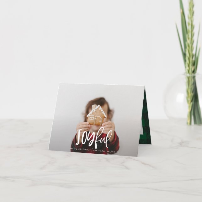 Cartão De Notas Férias da família tartan com um roteiro fotográfic (Frente)