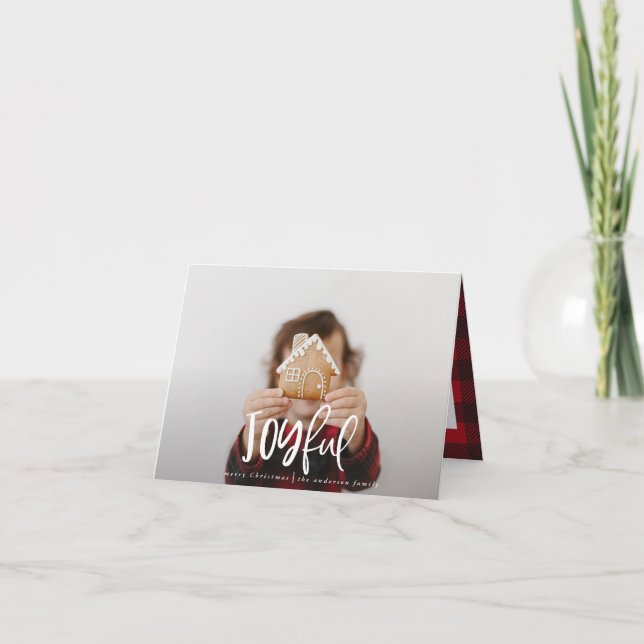 Cartão De Notas Férias da família tartan com um roteiro fotográfic (Frente)