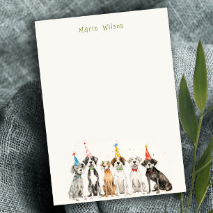 Cartão De Notas Festa de Aniversário de Cachorro Infantil com Aqua