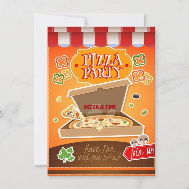 Cartão De Notas Festa de Pizza (Pizza Party!)