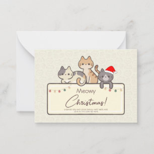 Cartão De Notas Festas de Amantes de Gatos Engraçados Natal Person
